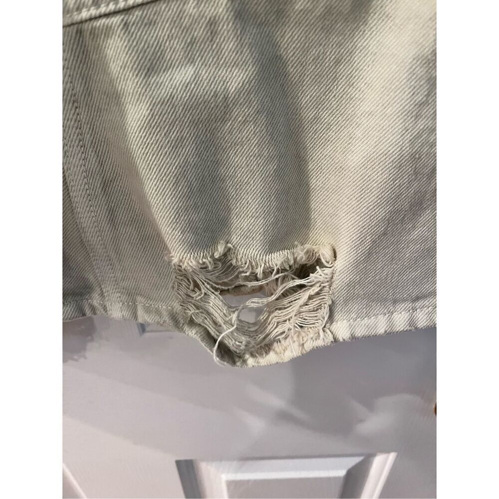 7 For All Mankind Peplum Distressed Denim Skirt in Soft Olive sz 30 NWT SOLD OUT - Picture 9 of 10